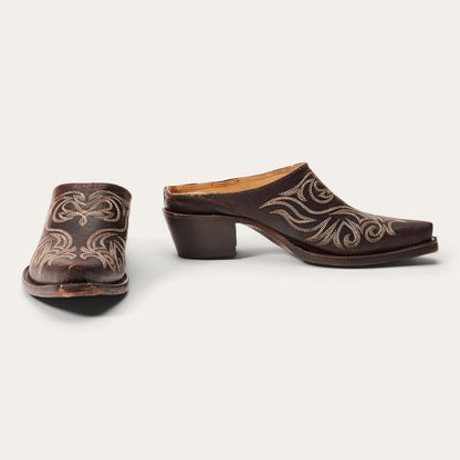Adley Vintage Finished Leather Mules | Stetson Brown