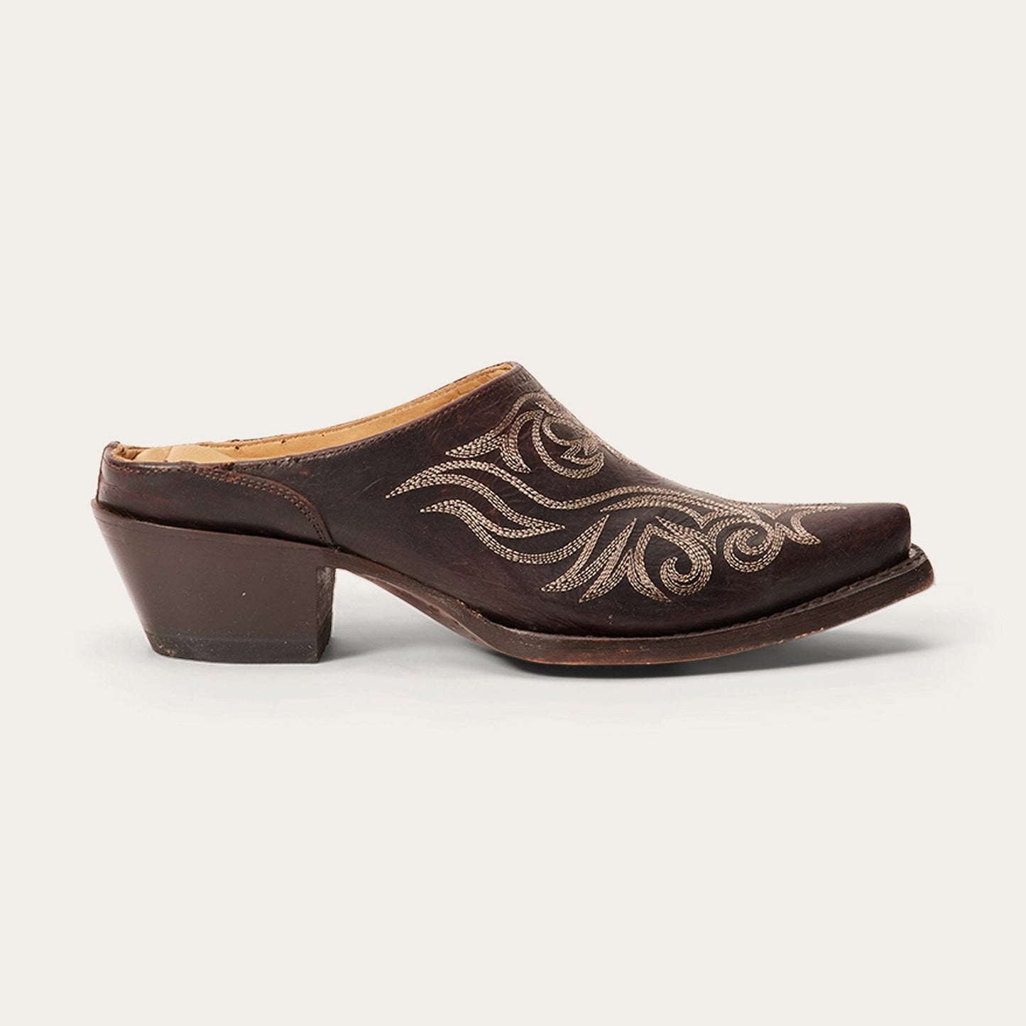Adley Vintage Finished Leather Mules | Stetson Brown