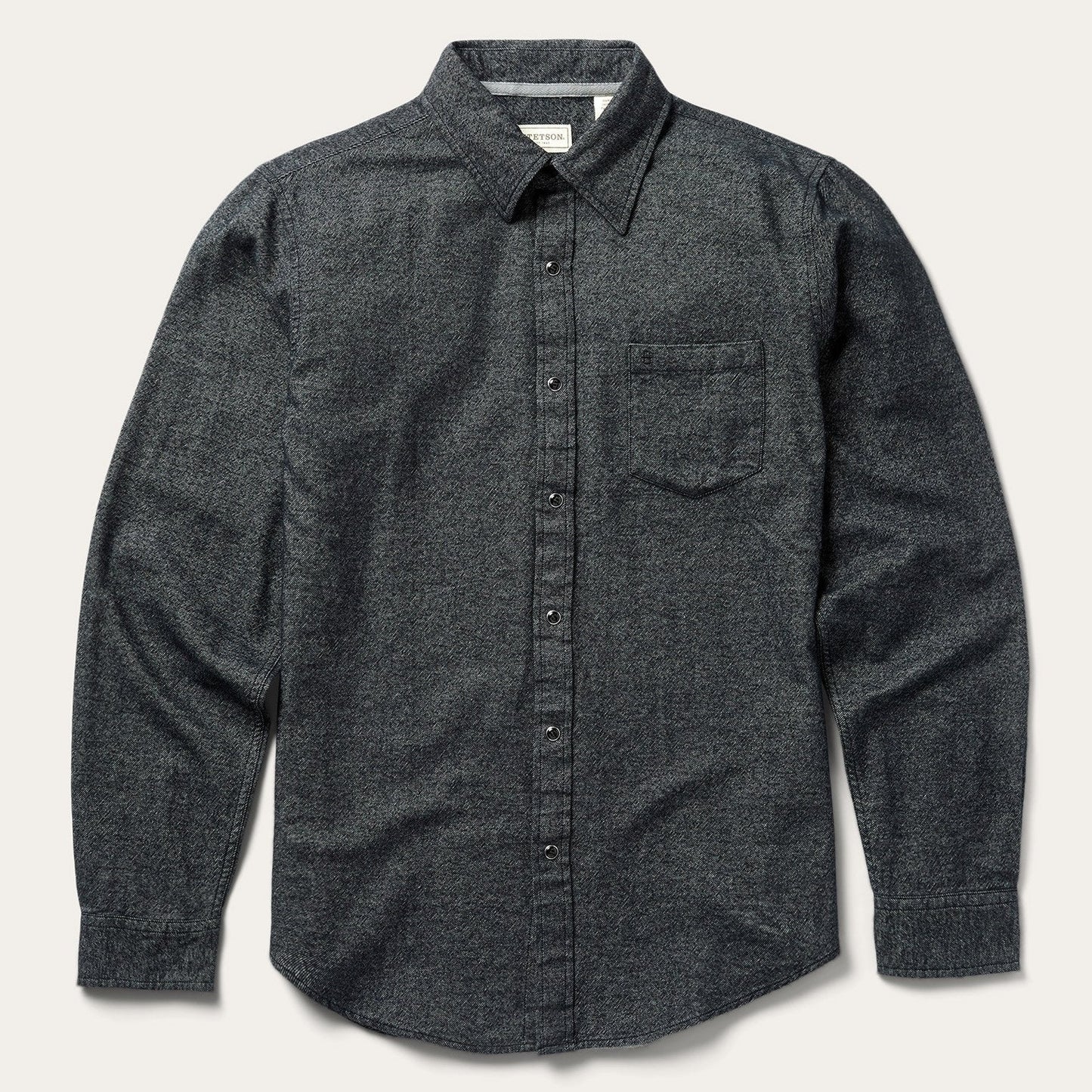 Brushed Twill Western Shirt | Stetson Black