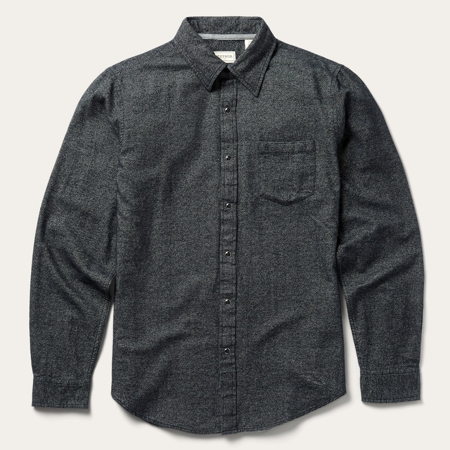 Brushed Twill Western Shirt | Stetson Black