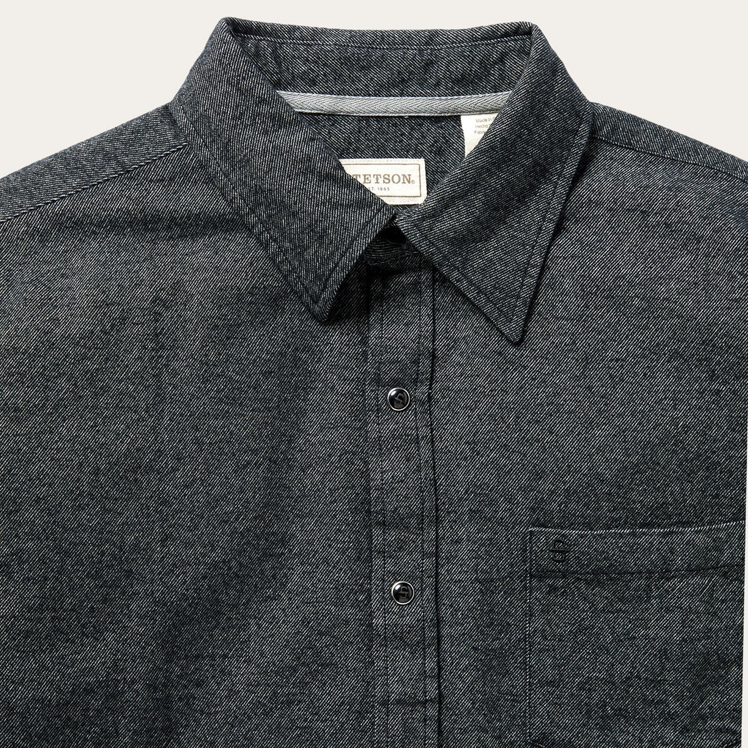 Brushed Twill Western Shirt | Stetson Black