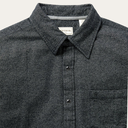 Brushed Twill Western Shirt | Stetson Black