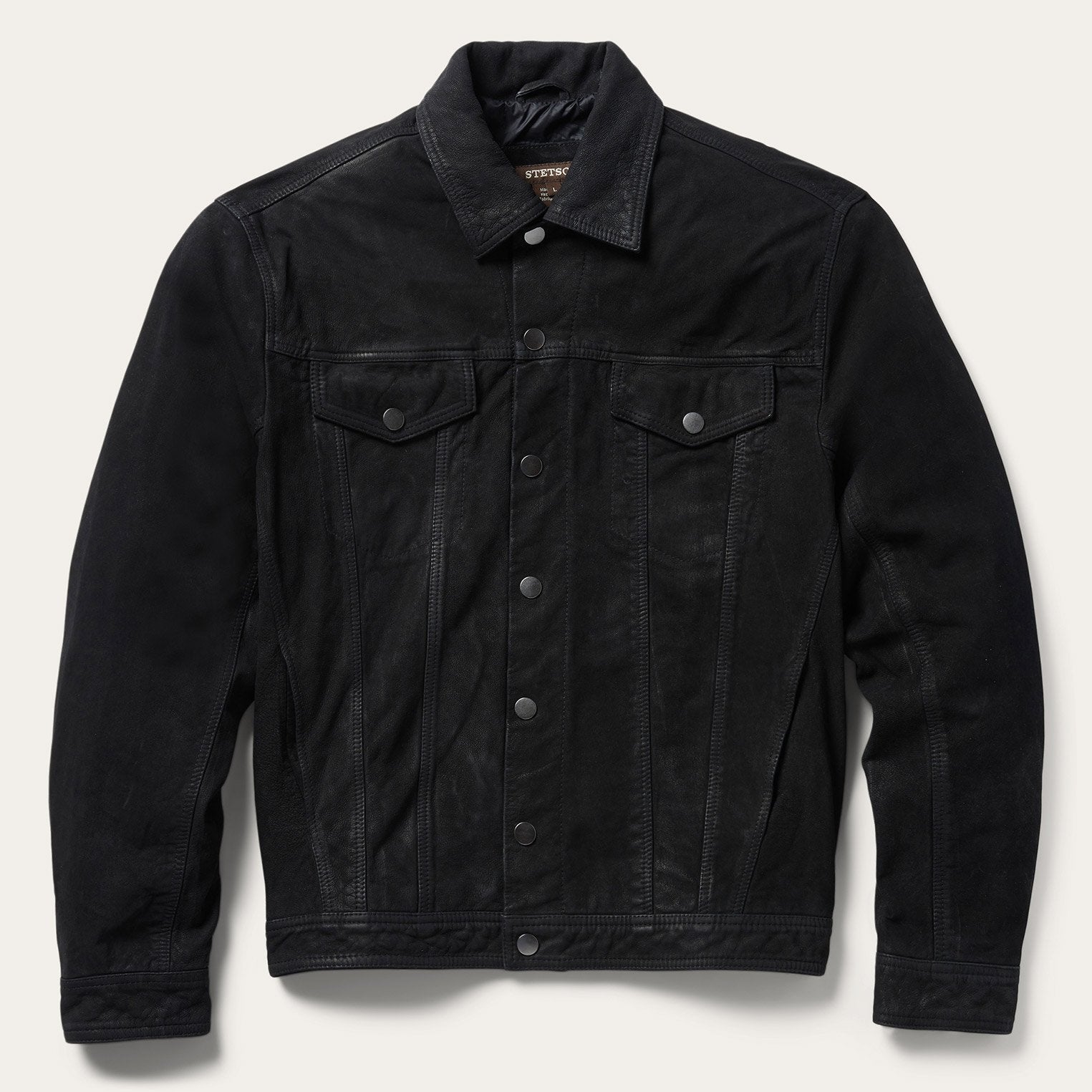 Leather Jean Jacket | Stetson Black