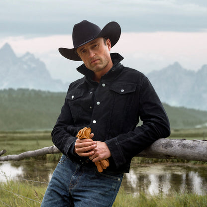 Leather Jean Jacket | Stetson Black