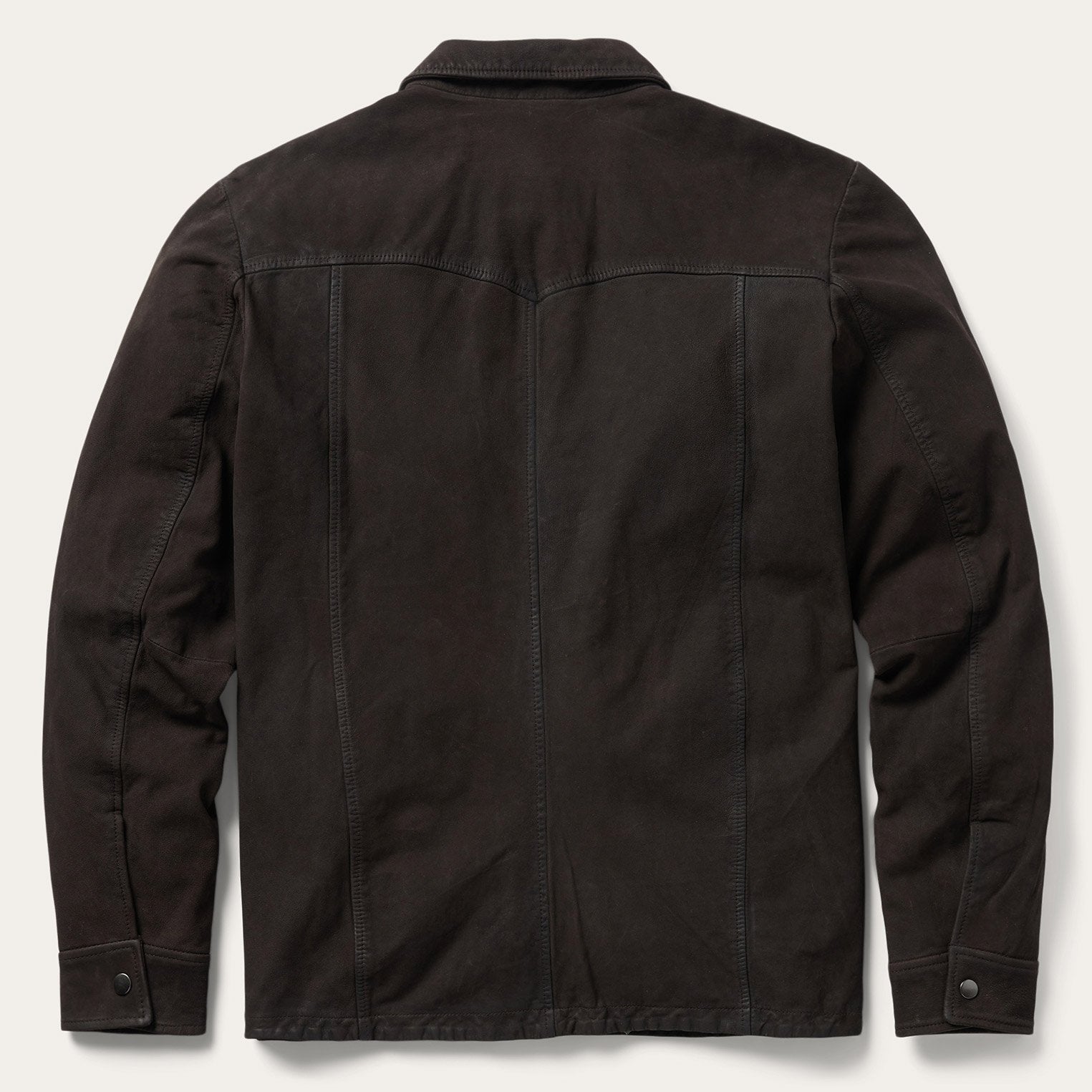Leather Western Shirt Jacket | Stetson Brown