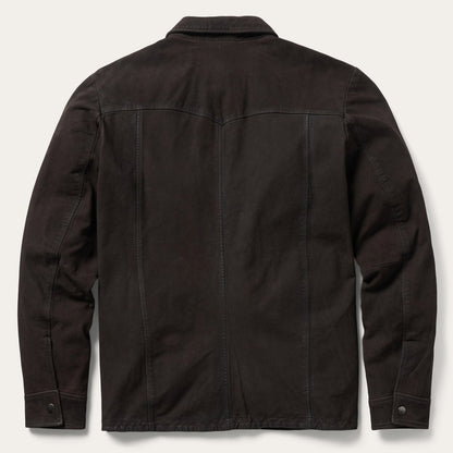 Leather Western Shirt Jacket | Stetson Brown