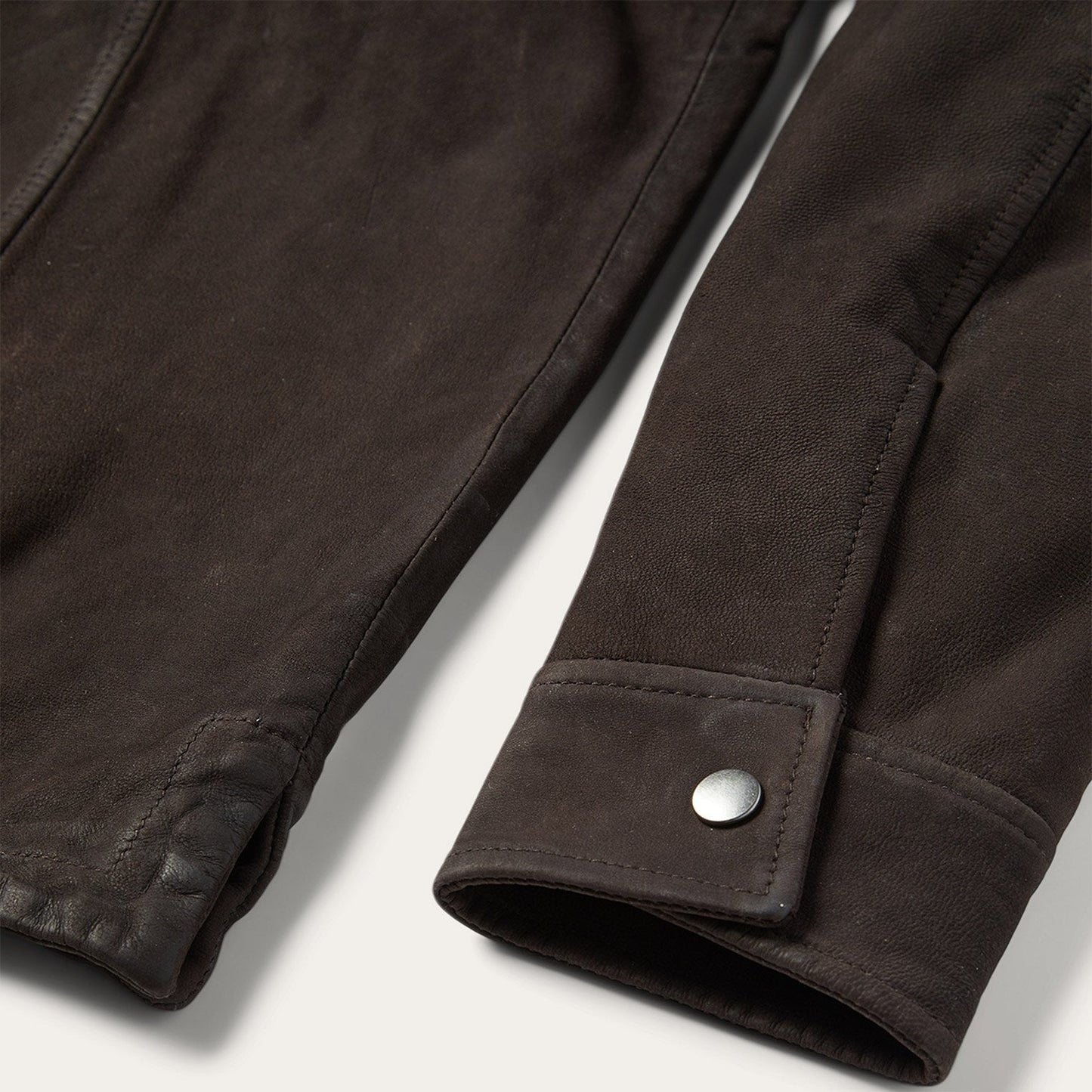 Leather Western Shirt Jacket | Stetson Brown