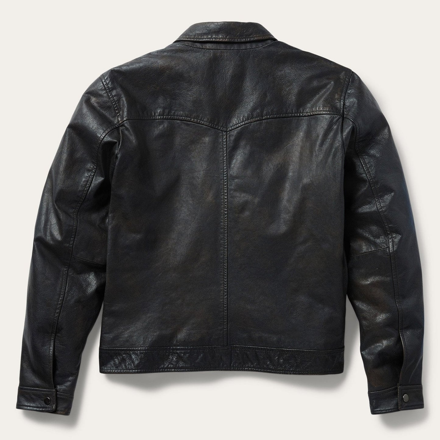 Snap Front Leather Jacket | Stetson Brown