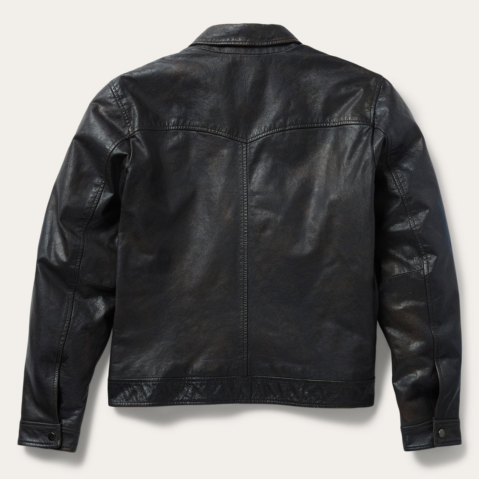 Snap Front Leather Jacket | Stetson Brown