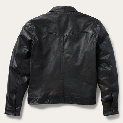 Snap Front Leather Jacket | Stetson Brown