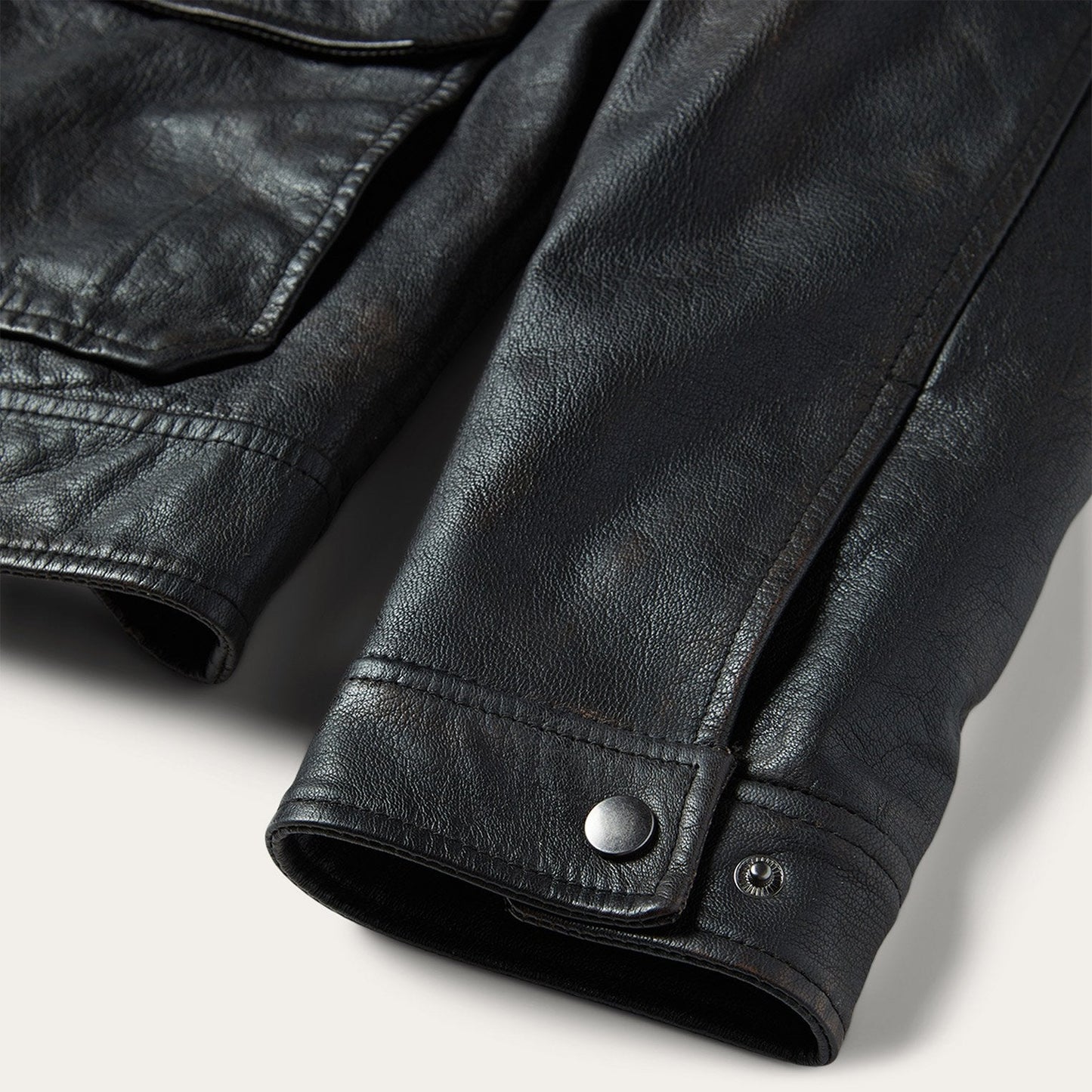 Snap Front Leather Jacket | Stetson Brown