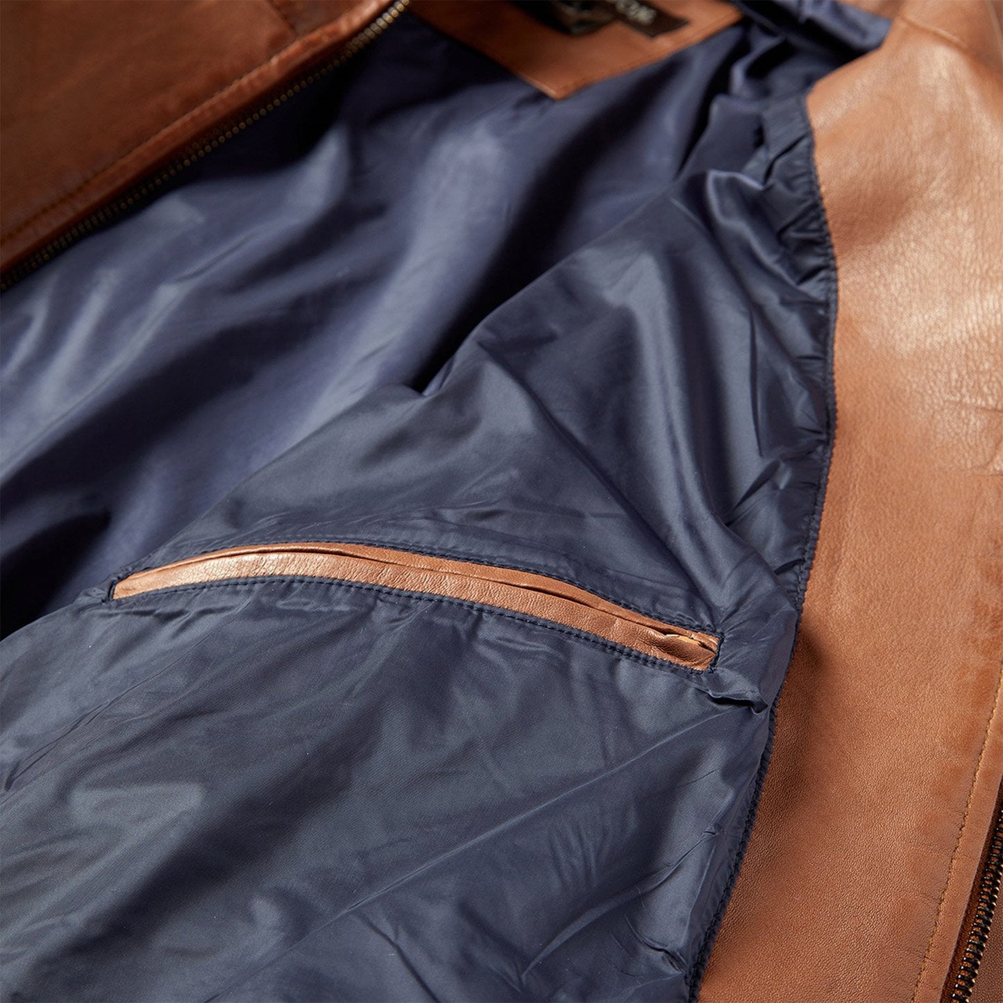 Zip-Front Lightweight Leather Jacket | Stetson Brown