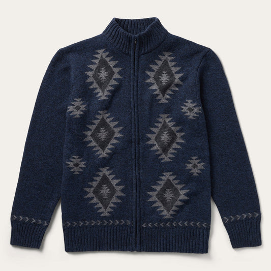 Navy Aztec Cardigan | Stetson Blue