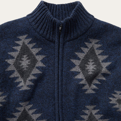 Navy Aztec Cardigan | Stetson Blue
