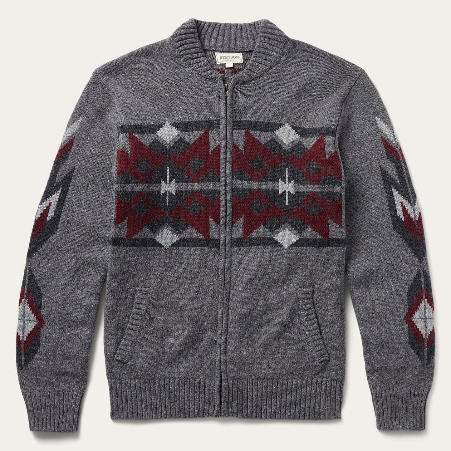 Grey Aztec Cardigan | Stetson Grey