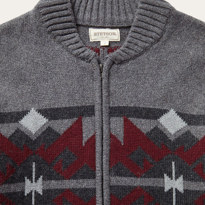 Grey Aztec Cardigan | Stetson Grey