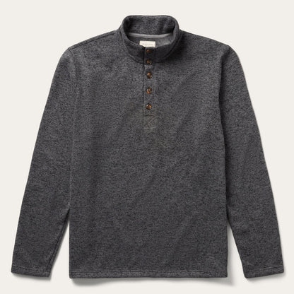 Button-Front Grey Pullover Knit Sweater | Stetson Grey
