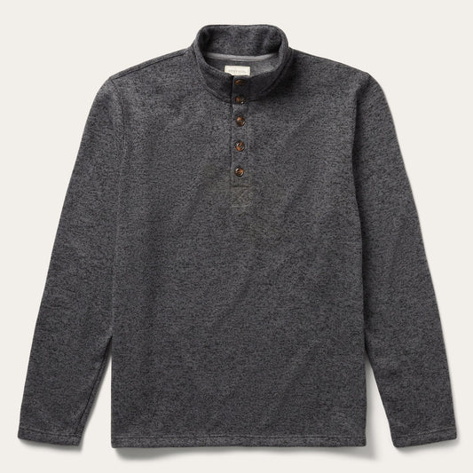 Button-Front Grey Pullover Knit Sweater | Stetson Grey