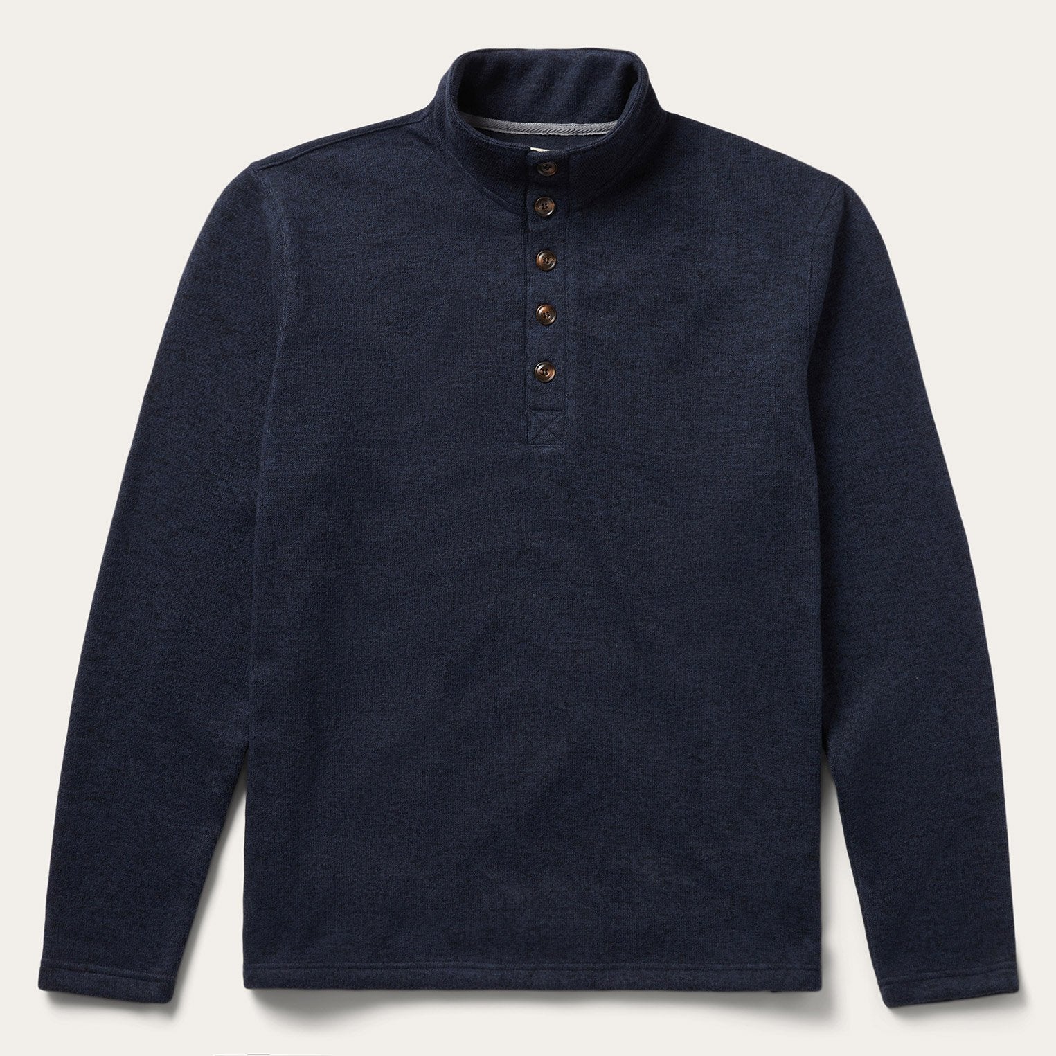 Button-Front Blue Pullover Knit Sweater | Stetson Blue