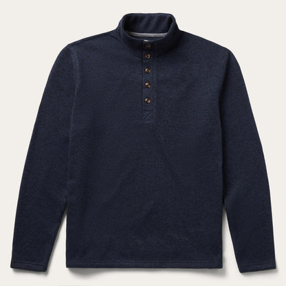 Button-Front Blue Pullover Knit Sweater | Stetson Blue