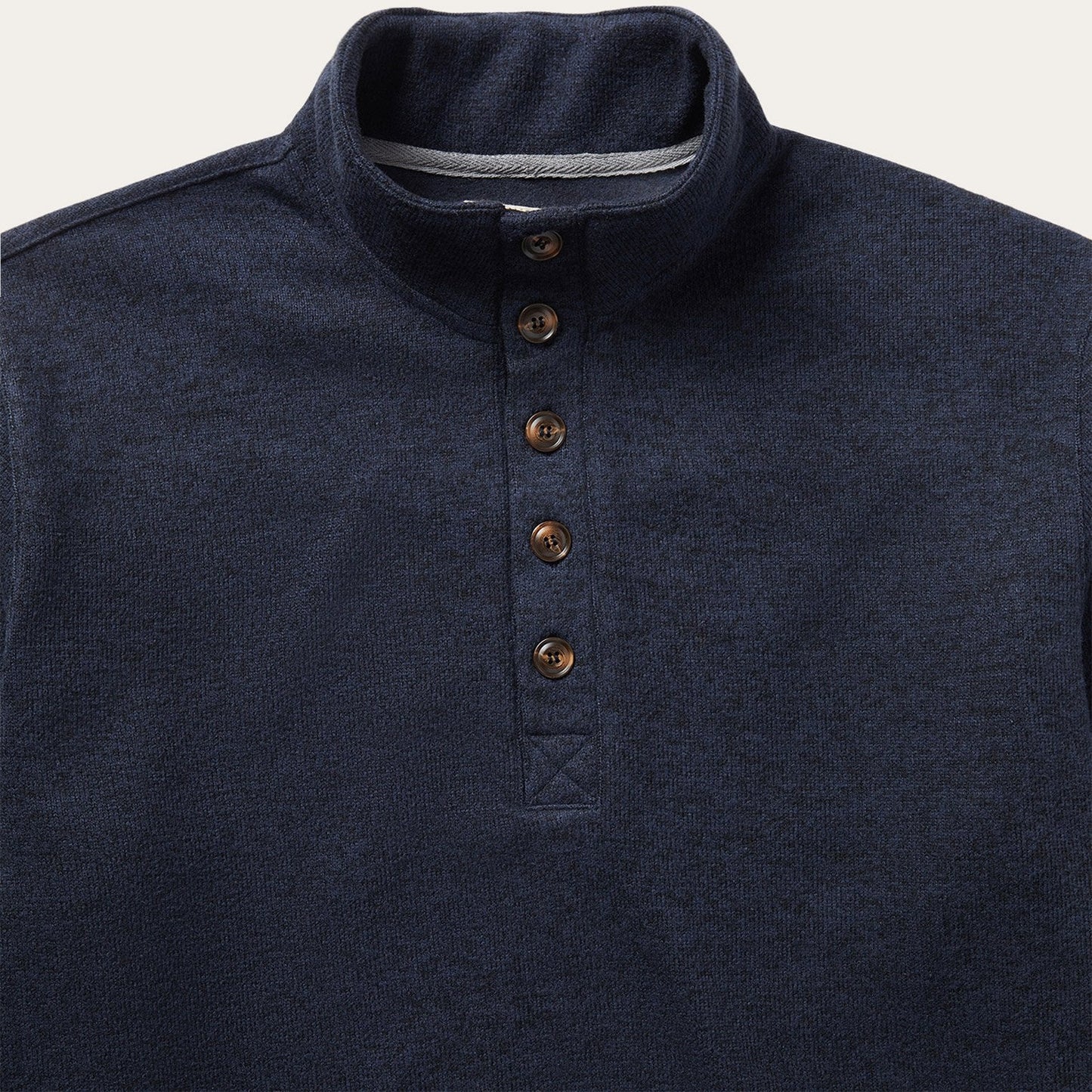Button-Front Blue Pullover Knit Sweater | Stetson Blue