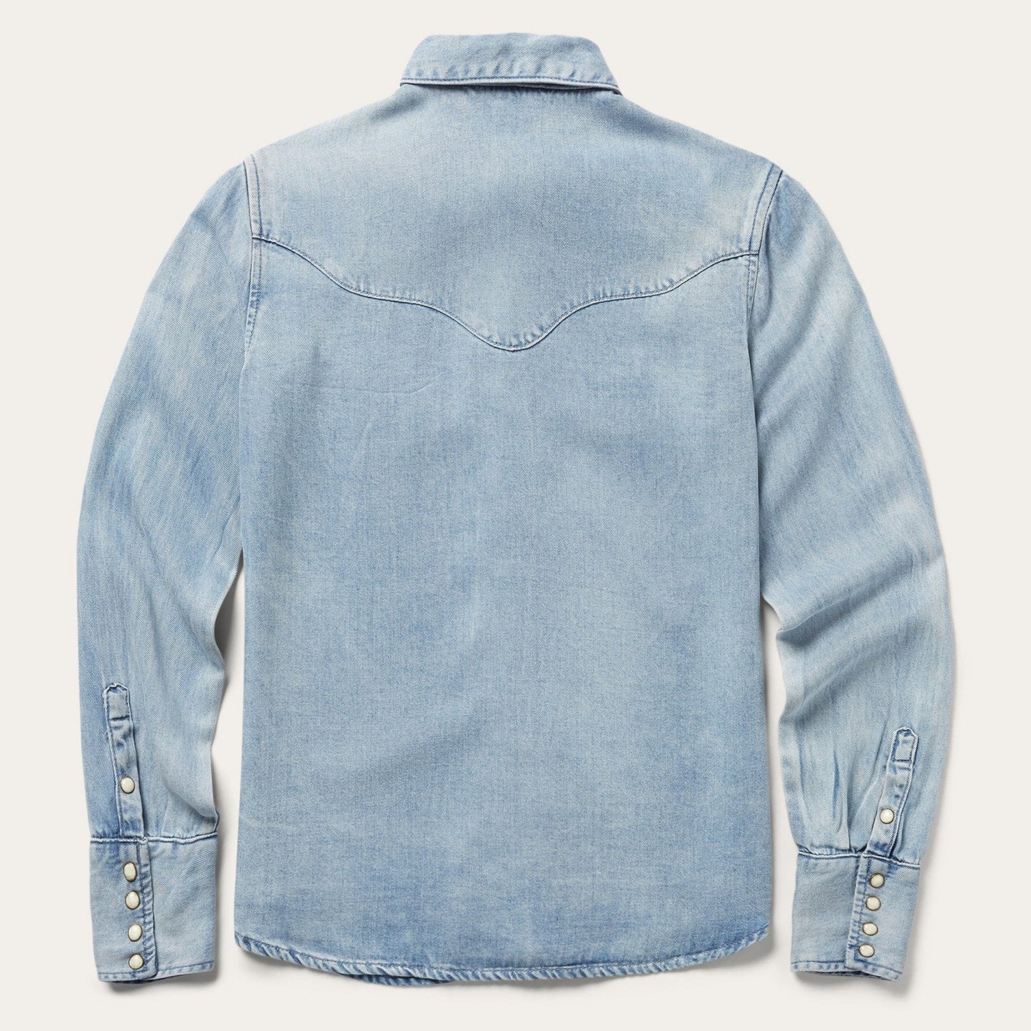 Curved Yoke Western Denim Shirt | Stetson Blue