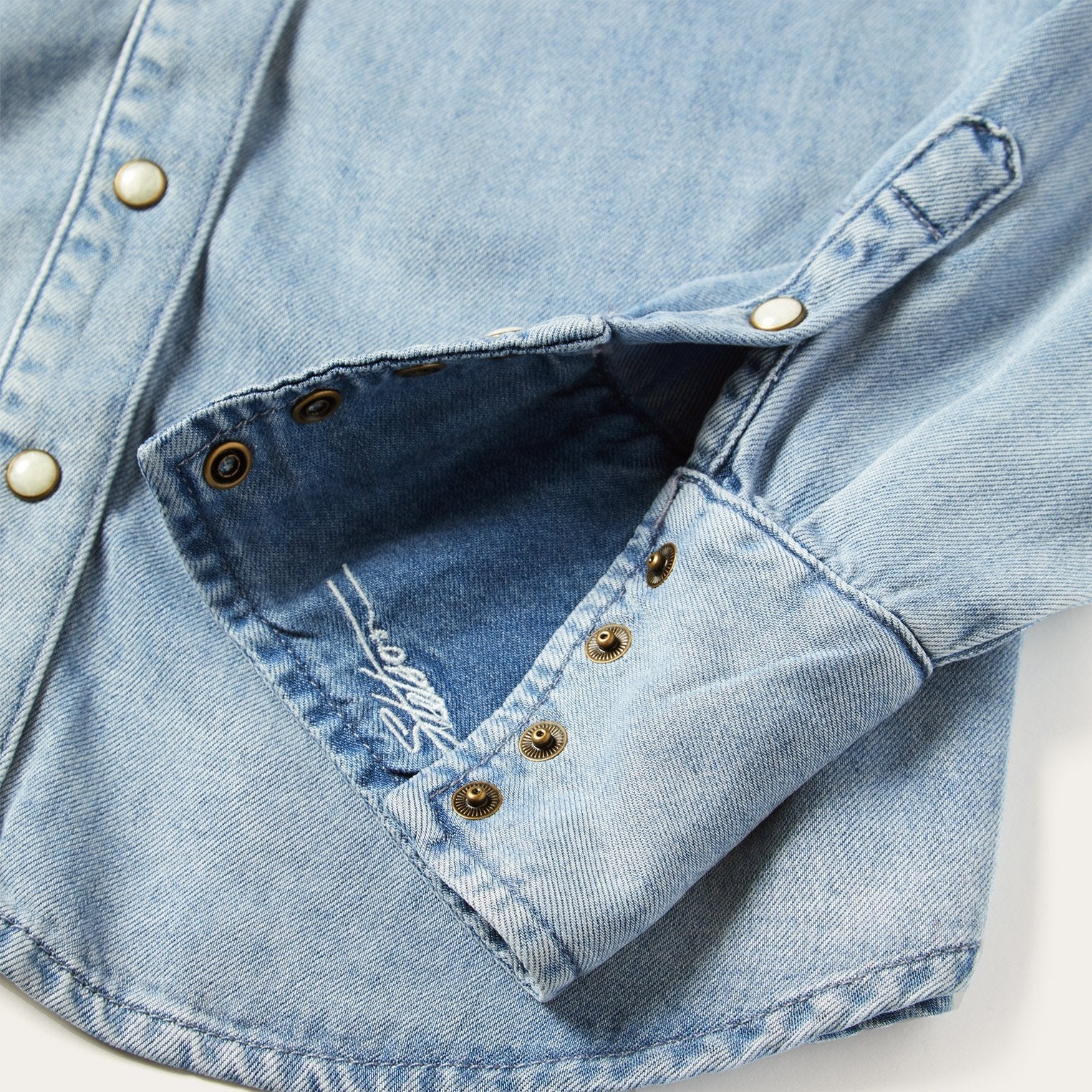 Curved Yoke Western Denim Shirt | Stetson Blue