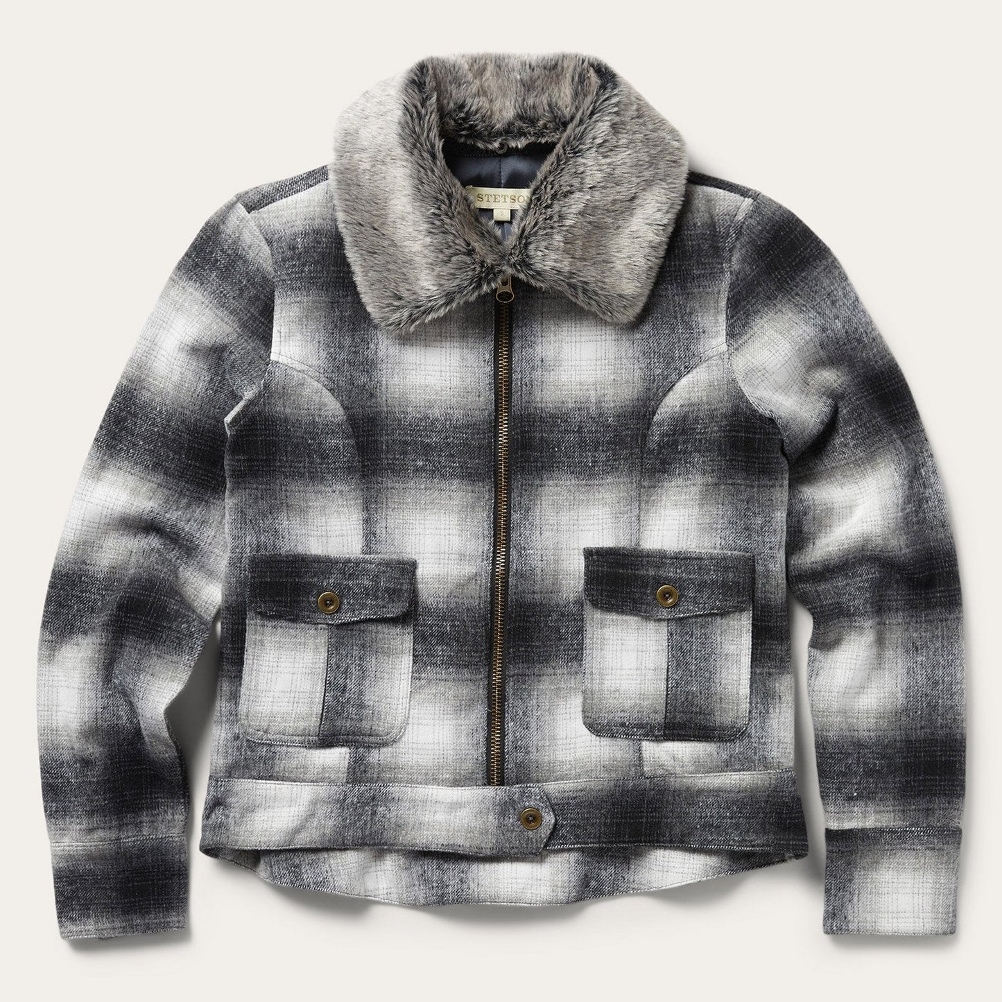 Plaid Cropped Jacket | Stetson Black