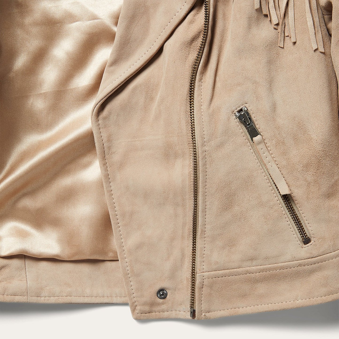 Premium Suede Moto Jacket | Stetson Tan