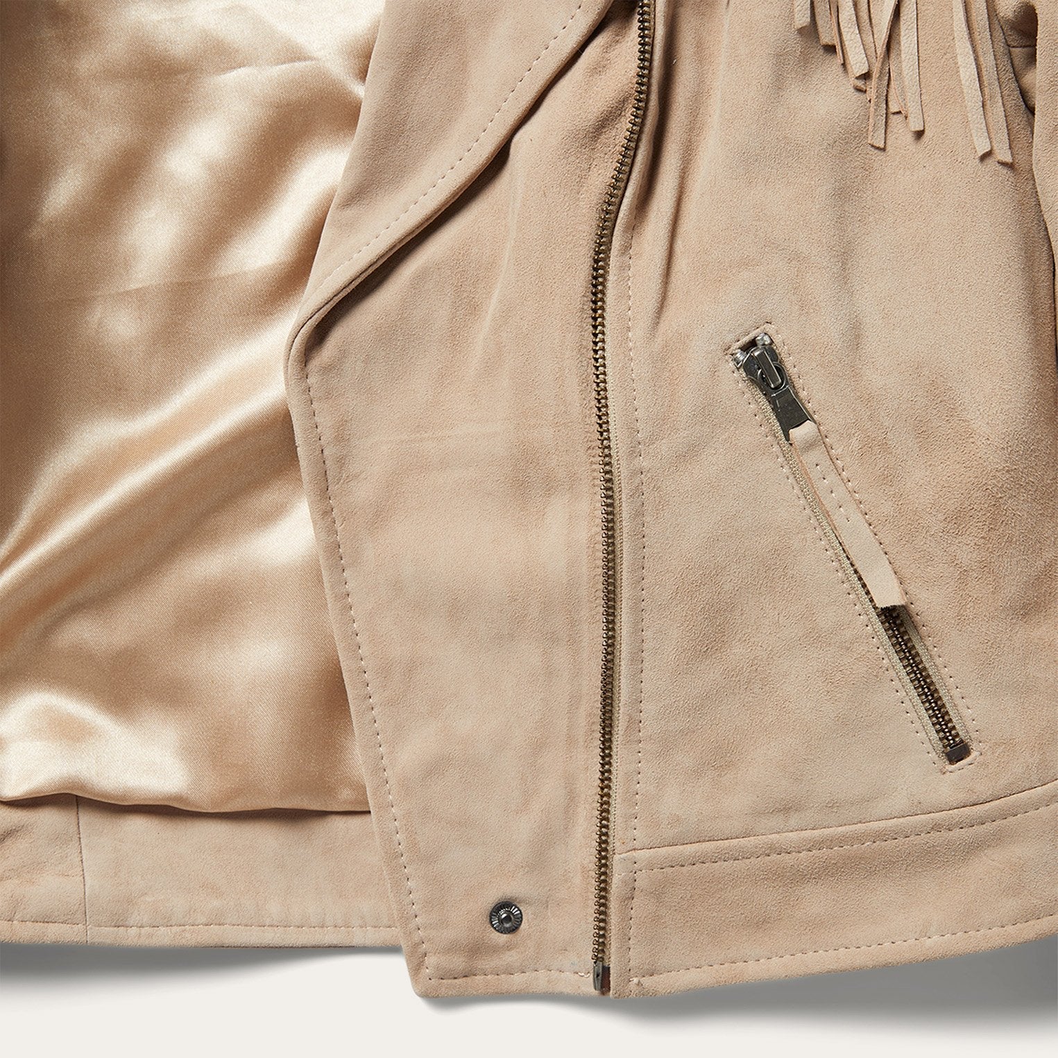 Premium Suede Moto Jacket | Stetson Tan