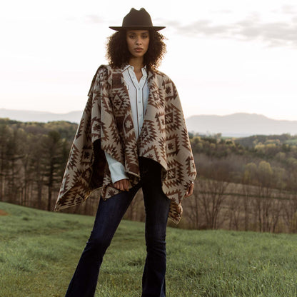Tan Aztec Poncho | Stetson Brown