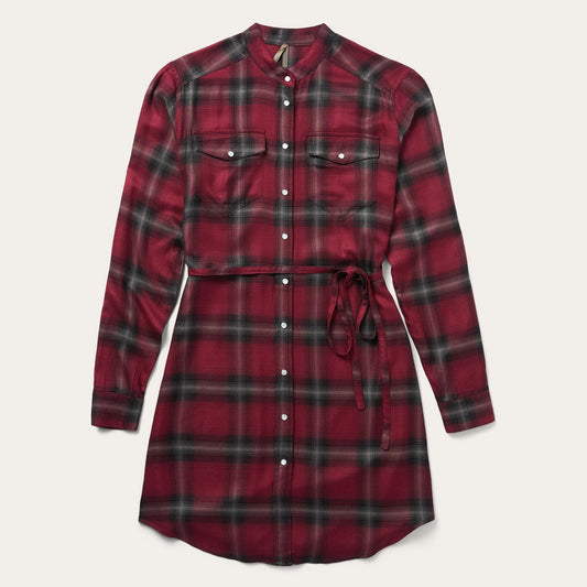 Harvest Plaid Tie Dress | Stetson Wine