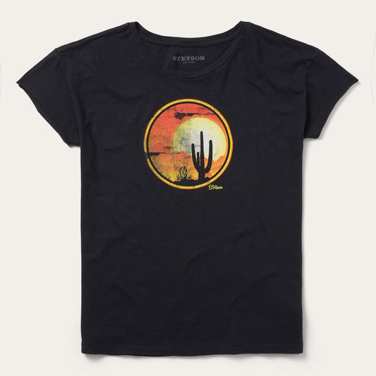 Sunset Saguaro Graphic Tee | Stetson Black