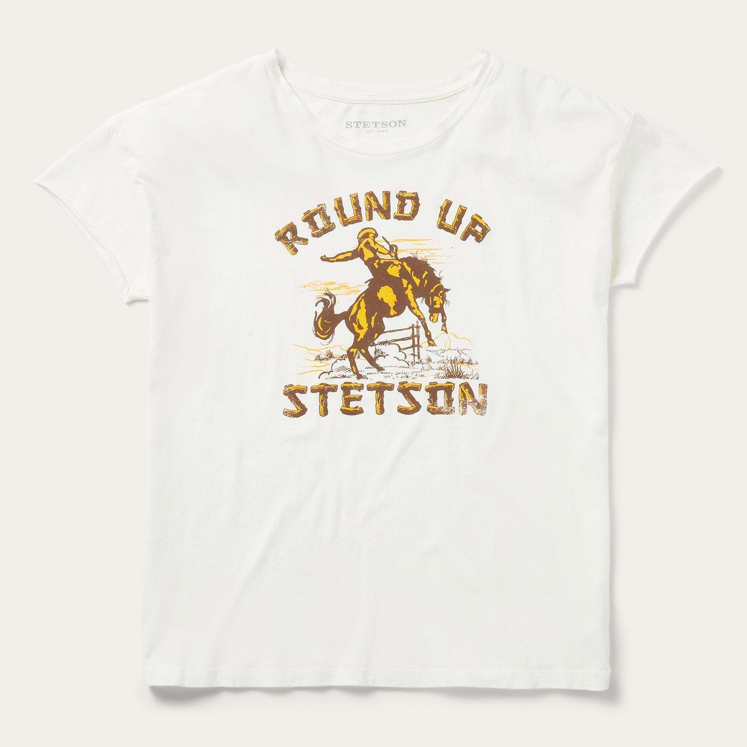 "Round Up" Stetson Vintage Tee | Stetson White