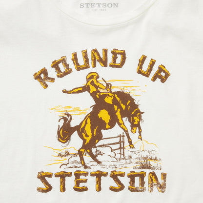 "Round Up" Stetson Vintage Tee | Stetson White