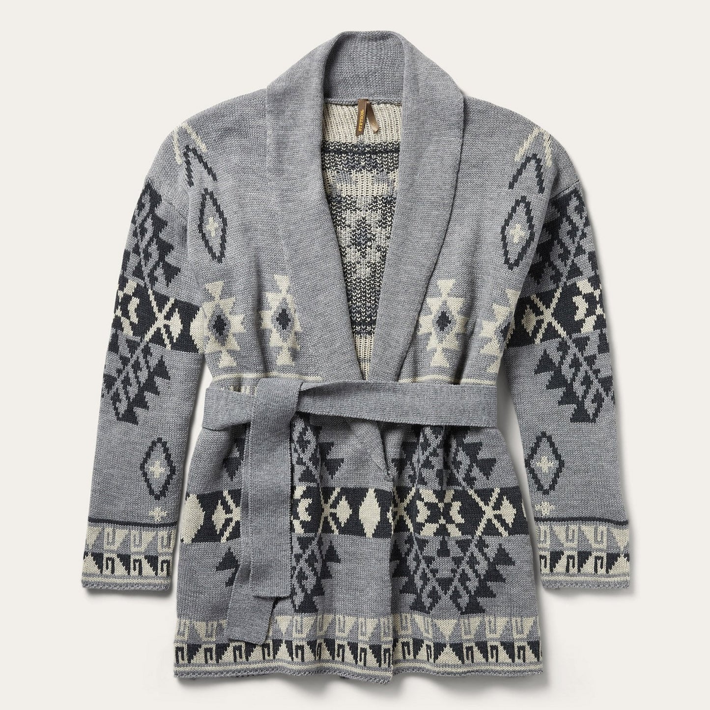 Chunky Knit Tie Sweater in Grey | Stetson Grey