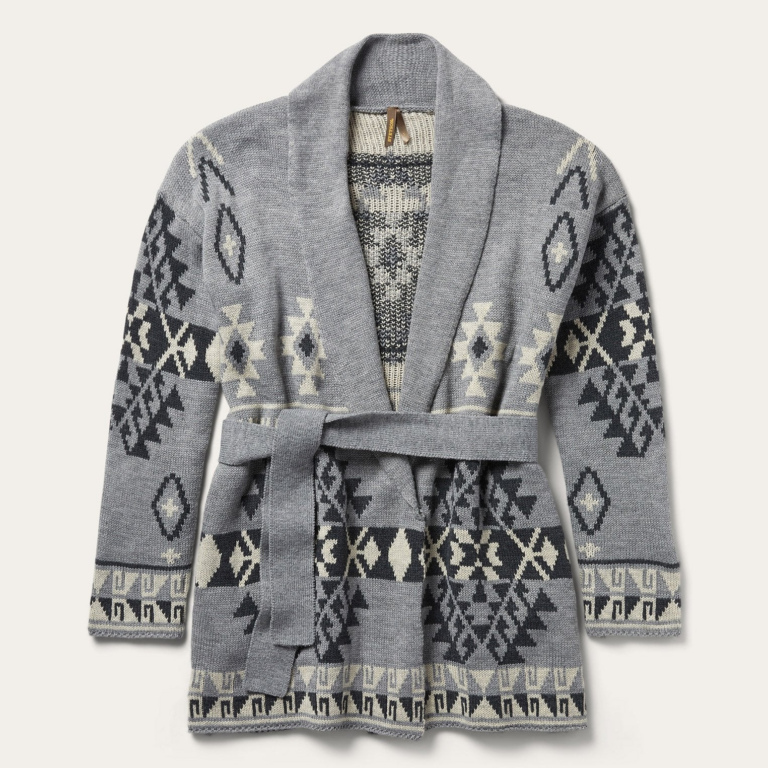 Chunky Knit Tie Sweater in Grey | Stetson Grey