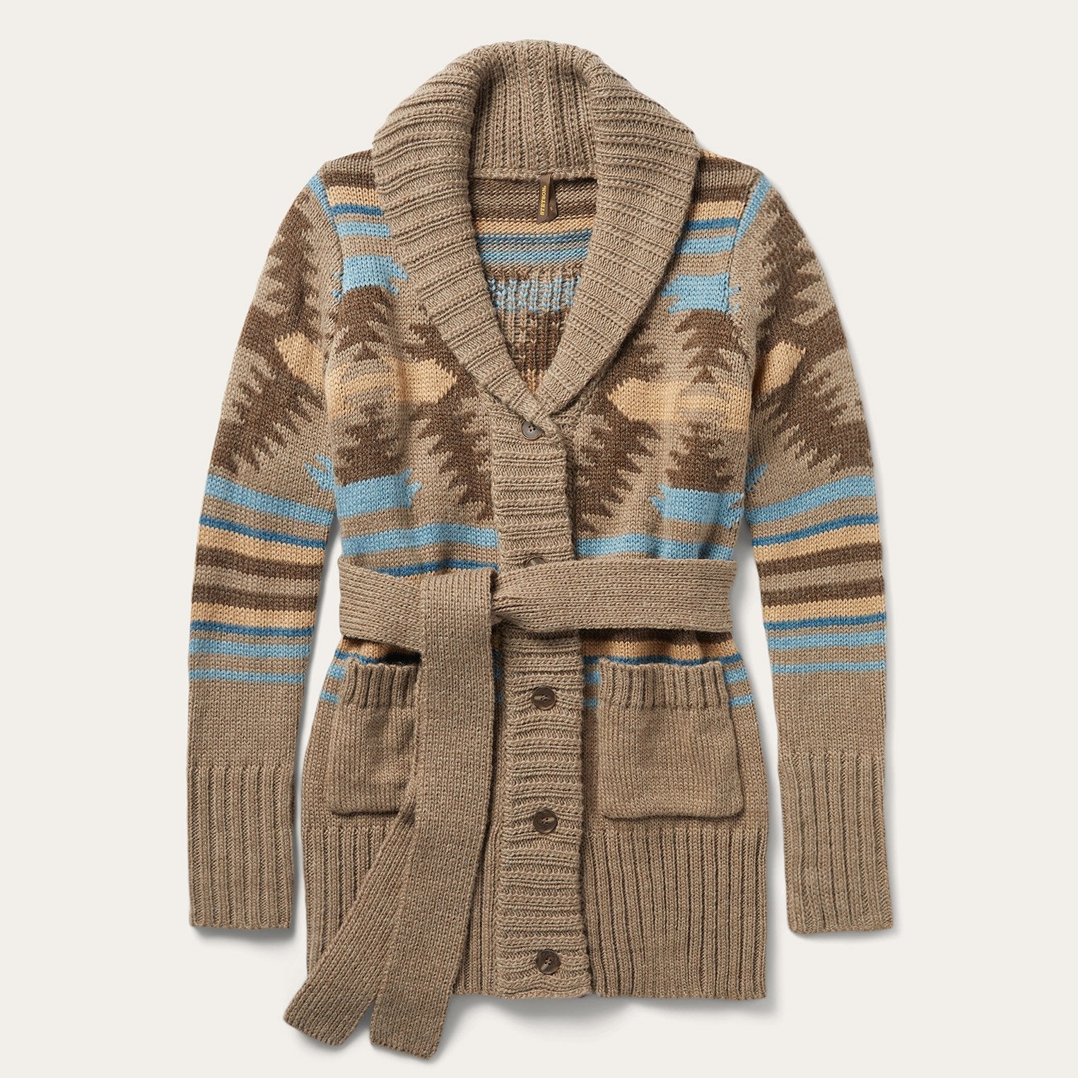 Chunky Knit Tie Sweater in Brown | Stetson Wine