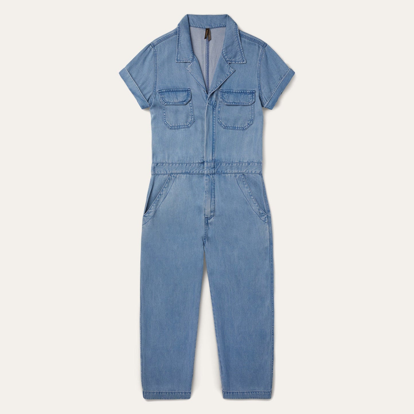 Notch Collar Jumpsuit | Stetson Blue
