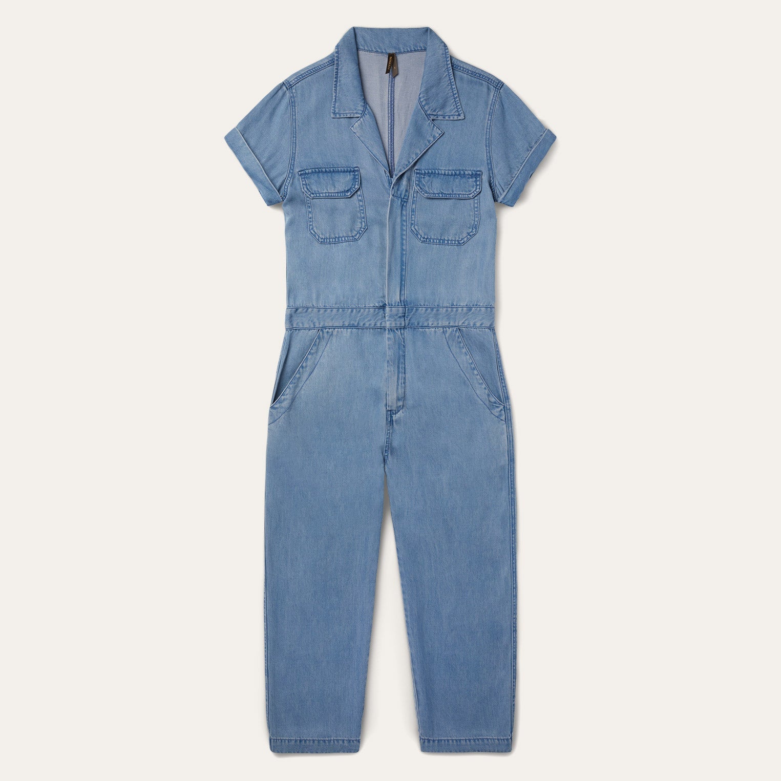 Notch Collar Jumpsuit | Stetson Blue