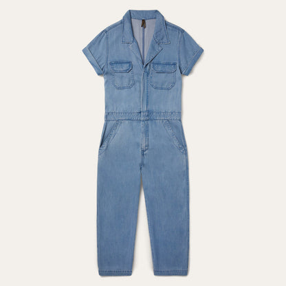 Notch Collar Jumpsuit | Stetson Blue