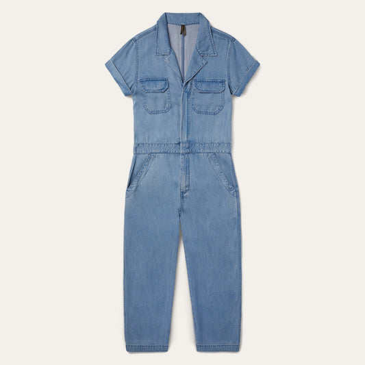 Notch Collar Jumpsuit | Stetson Blue