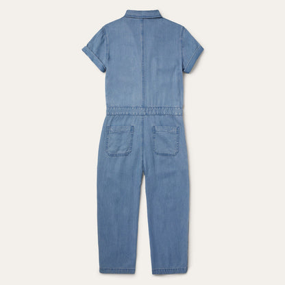 Notch Collar Jumpsuit | Stetson Blue