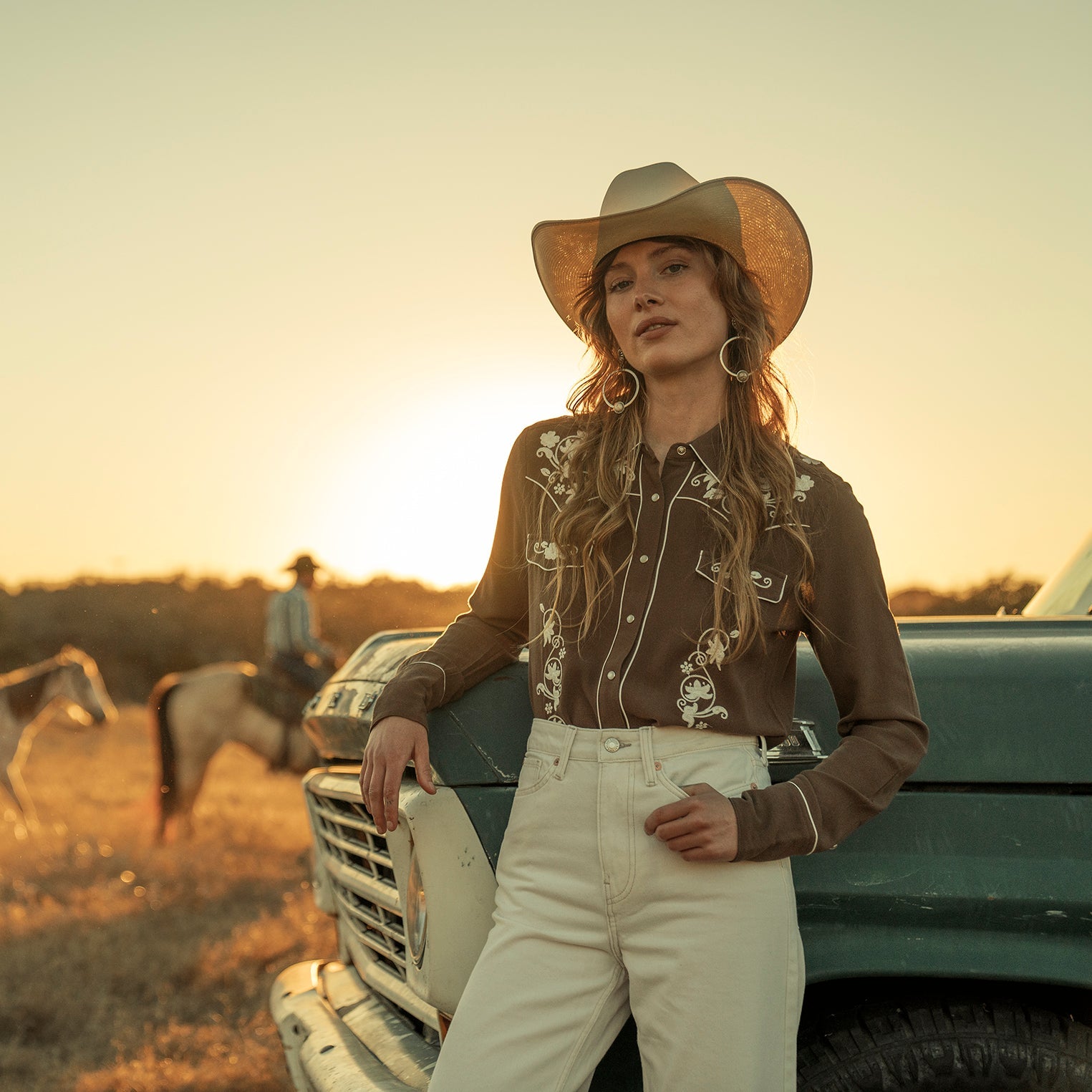 Classic Western Snap Shirt | Stetson Brown