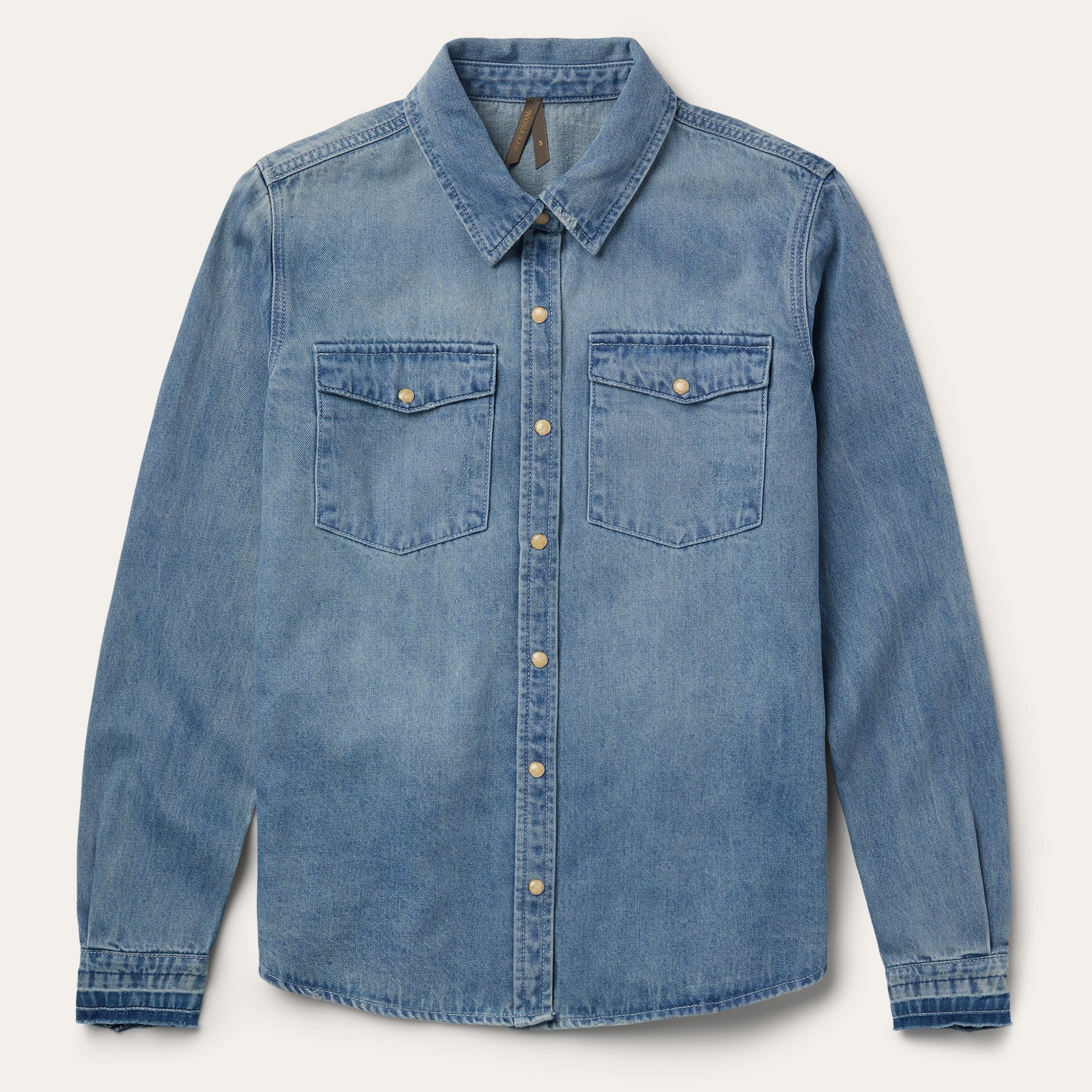 Loose Fit Denim Snap-Front Shirt | Stetson Blue