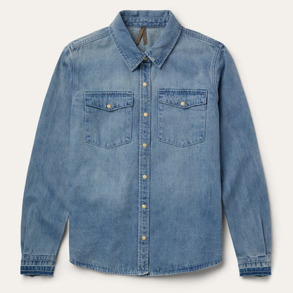 Loose Fit Denim Snap-Front Shirt | Stetson Blue