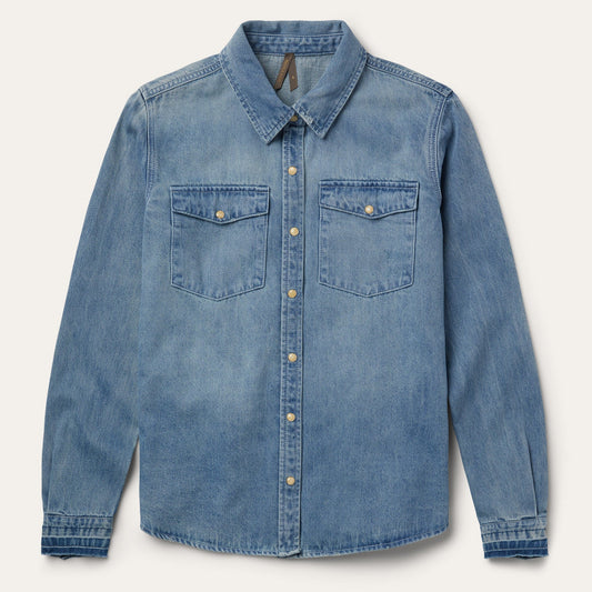 Loose Fit Denim Snap-Front Shirt | Stetson Blue
