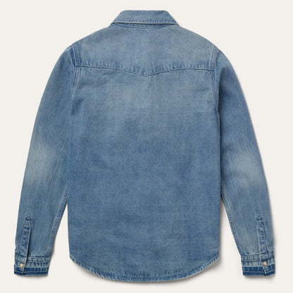 Loose Fit Denim Snap-Front Shirt | Stetson Blue