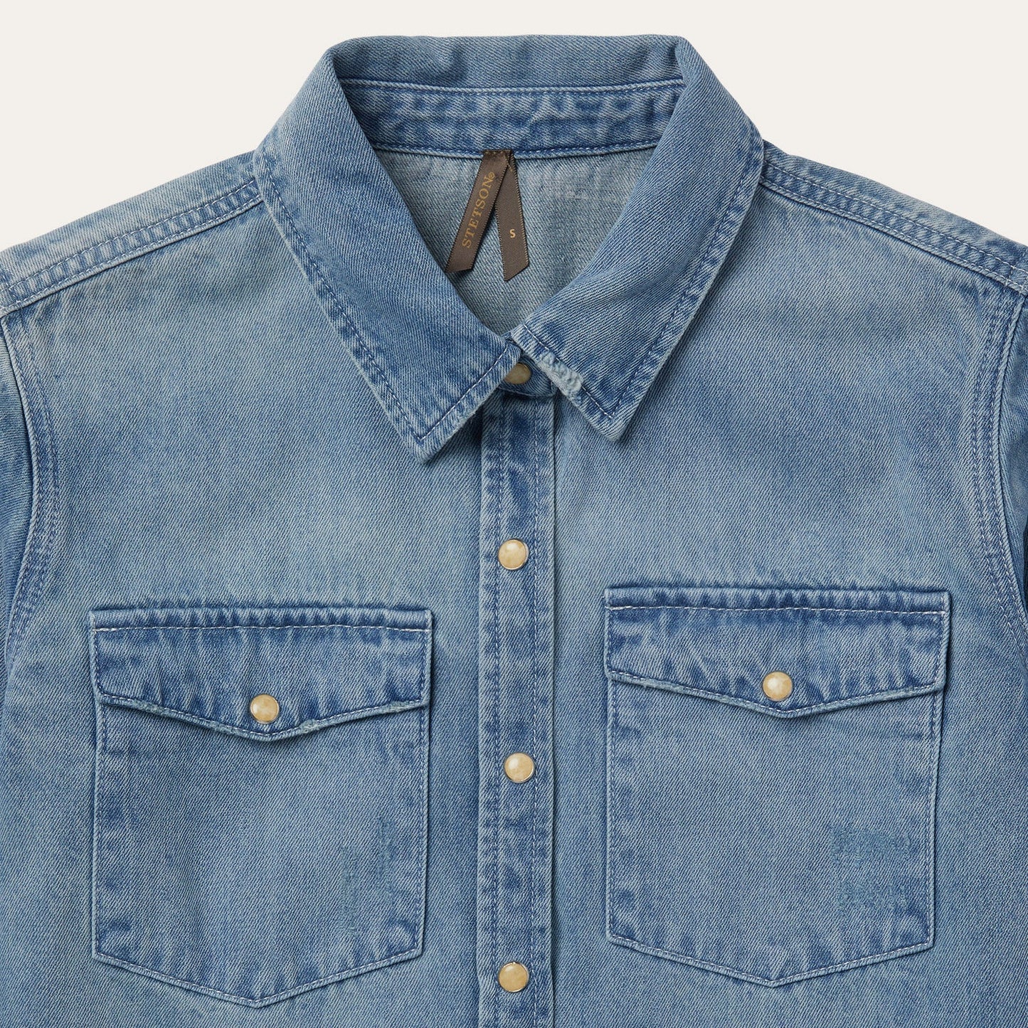Loose Fit Denim Snap-Front Shirt | Stetson Blue