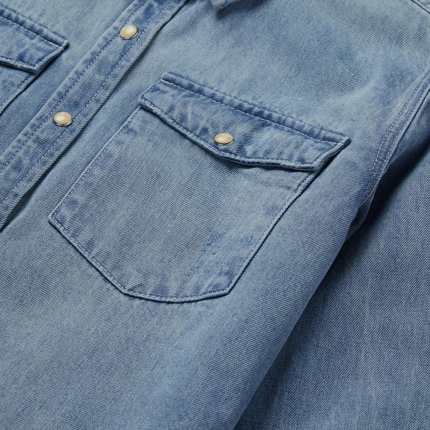 Loose Fit Denim Snap-Front Shirt | Stetson Blue